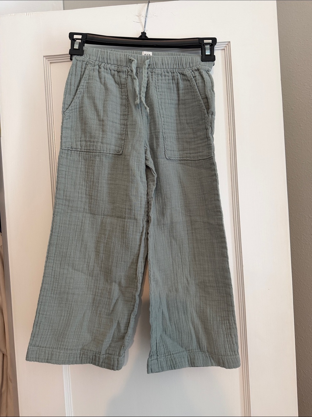 GAP Cotton Gauze Wide-Leg Pants - Sage